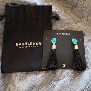 BaubleBar Turquoise Druzy Fringe Earrings